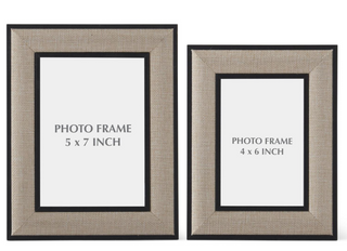 Black Wood and Linen Photo Frame