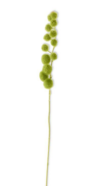 Green Flocked Ball Stem