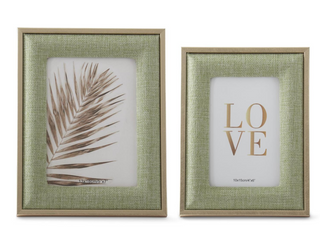 Light Green Woven Linen Photo Frame