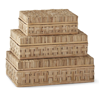 Basket Weave Cane Boxes