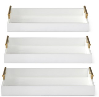 Gold Handled White Tray