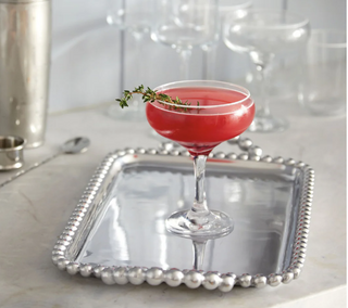 Pearled Medium Service Tray (Engravable)