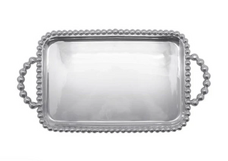 Pearled Medium Service Tray (Engravable)