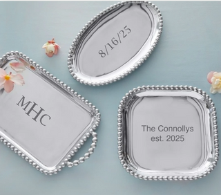 Pearled Medium Service Tray (Engravable)