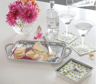 Pearled Medium Service Tray (Engravable)