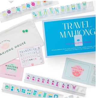 Ice Blue and Brights Mahjong Travel Set