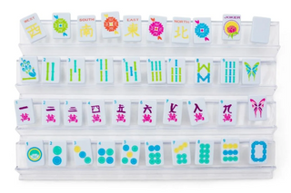 Ice Blue and Brights Mahjong Travel Set