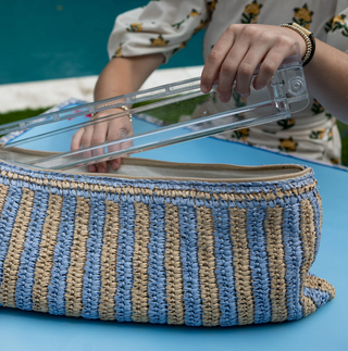 Raffia Mahjong Rack and Tile Bag