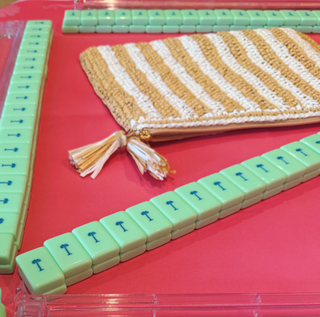 Raffia Mahjong Tile Bag