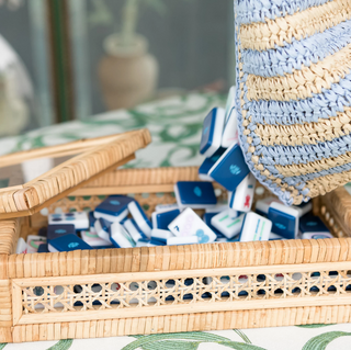 Rattan Mahjong Tile Box