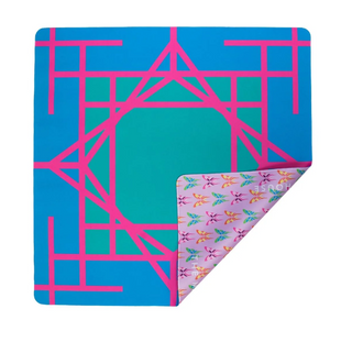 Teal Garden Double Sided Travel Mahjong Mat