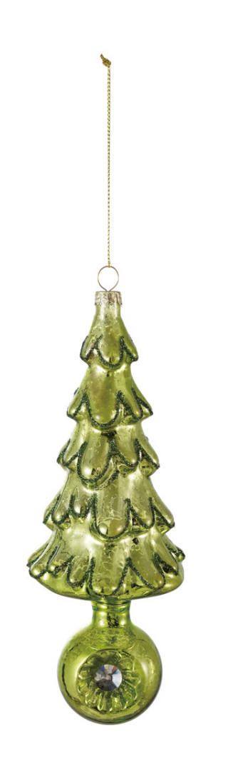 Mercury Glass Tree Ornament with Witch's Eye Base