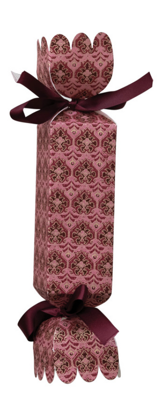 Block Printed Paper Candy Shaped Gift Box with Ribbon Tie