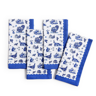 Falling for Blue Toile Cloth Napkins (Set of 4)