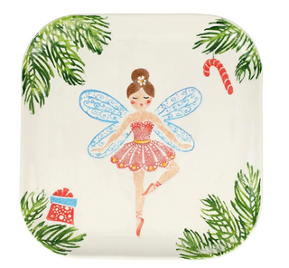 Nutcrackers Sugar Plum Fairy Square Platter