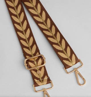 Pom Pom London Chocolate Gold Leaf Strap
