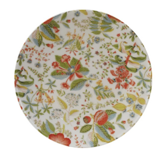 Stoneware Plate with Botanicals - 4 Styles