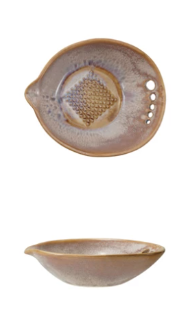 Stoneware Garlic/Ginger Graters with Herb Strippers