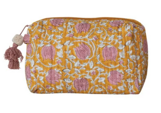 Cotton Voile Block Zip Pouch