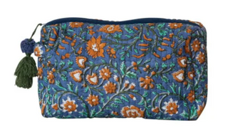 Cotton Voile Block Zip Pouch