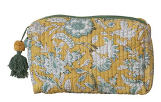 Cotton Voile Block Zip Pouch