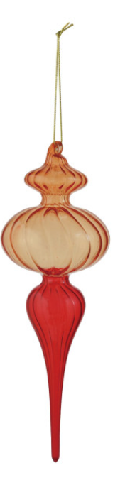 Two-Tone Glass Finial Ornament