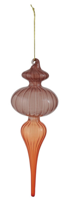 Two-Tone Glass Finial Ornament