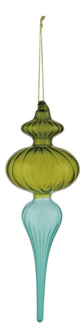 Two-Tone Glass Finial Ornament