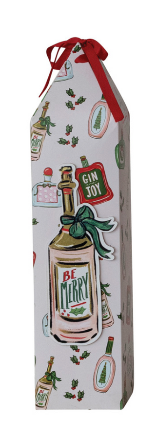 Paper Wine/Gift Box with Ribbon Tie