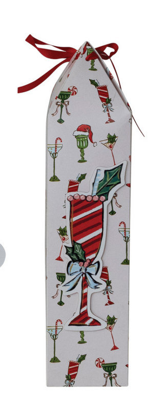 Paper Wine/Gift Box with Ribbon Tie