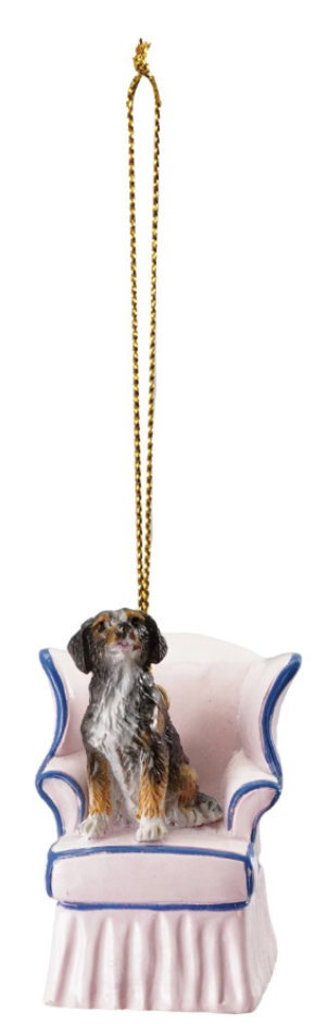 Vintage Reproduction Dog in Chair Ornament