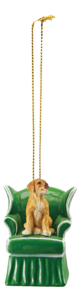 Vintage Reproduction Dog in Chair Ornament