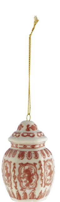 Hand-Painted Stoneware Ginger Jar Ornament