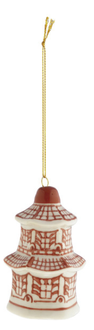 Hand-Painted Stoneware Ginger Jar Ornament