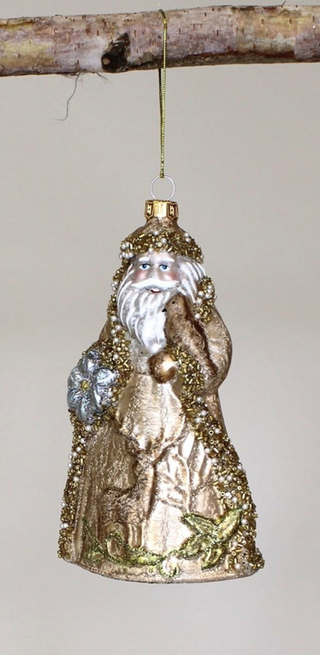 Blown Glass Santa Ornament