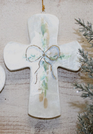 Handmade Capiz Cross Ornament