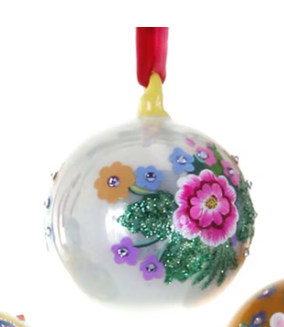 Floral Folk Bauble Ornament