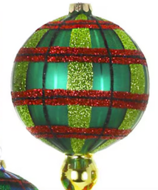 Plaid Droplet Bauble Ornament