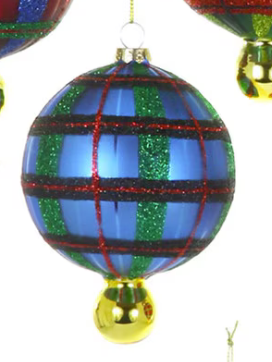 Plaid Droplet Bauble Ornament
