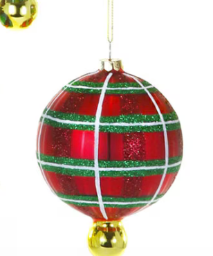 Plaid Droplet Bauble Ornament