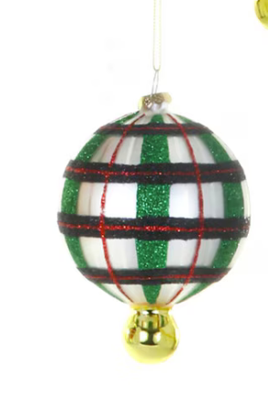 Plaid Droplet Bauble Ornament