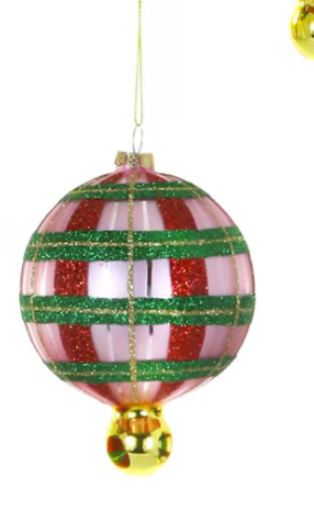 Plaid Droplet Bauble Ornament