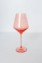 Coral Peach Pink Estelle Stemmed Wine Glass