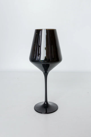 Black Estelle Stemmed Wine Glass