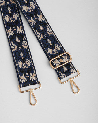 Pom Pom London Navy & Black Floral Strap
