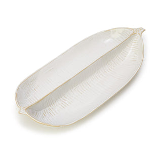 Artisanal White 2-Section Divided Server / Tray by Two's Company