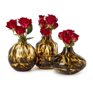 Tortoise Print Vases, Set of 3 by Two's Company