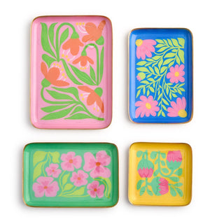 Petal Pop Metal Trinket / Desk Trays, Set of 4 by Two's Company