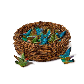 Hummingbird in Nest Decorative Bird by Two's Company