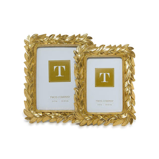Gold Leaf Photo Frames, Set of 2 by Two's Company